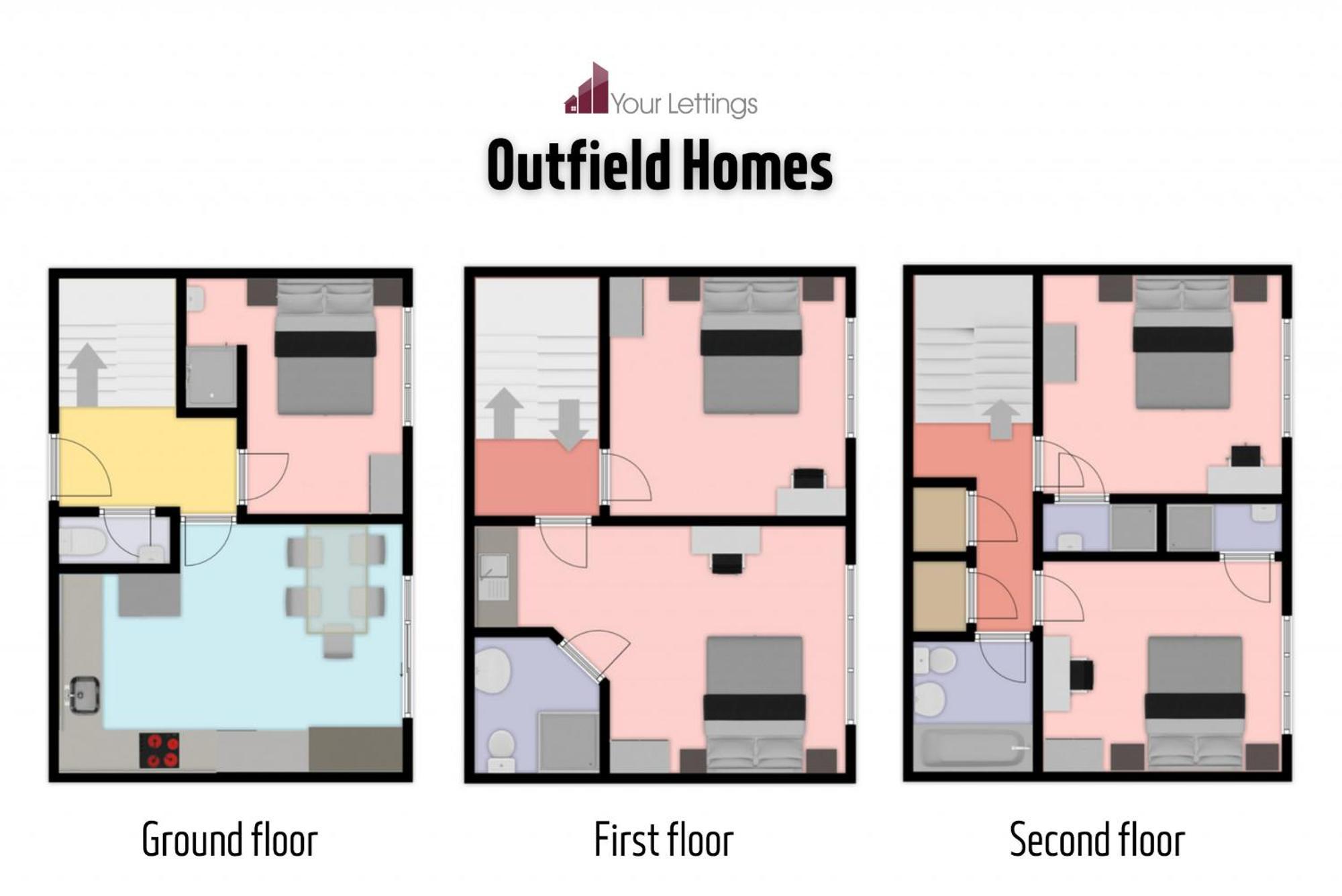 5-Bedroom Contractor House With 10 Beds Free Parking And Free Wifi - Outfield Homes By Your Lettings Short Lets & Serviced Accommodation Peterborough Extérieur photo